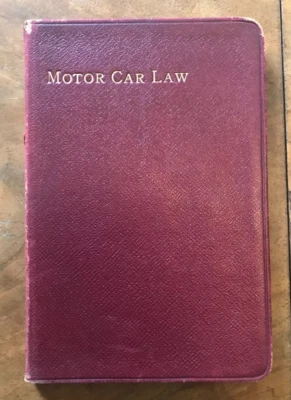 The Law Relating to Motor Cars Motor Car Acts 1896 & 1903 - 1904 Edition - Image 1 of 2