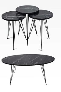 Nesting Side Tables And Coffee Table-Set Of  4-3 End Tables-Stacking Side Tables