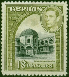 Zypern 1938 18pi schwarz & olivgrün SG160 fein LMM (2) - Bild 1 von 1