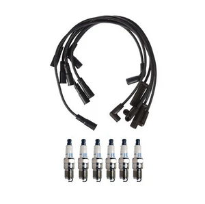 Denso Wire Set 7mm & 6 Double Platinum Spark Plug 0.050 Kit For Chevy GMC V6 GAS - Picture 1 of 1