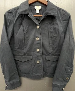 Talbots Petites Jacket 6 Navy Blue Cotton Stretch Blazer Classic Coastal Preppy - Picture 1 of 10