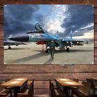 Air Force Su-35 Fighter Wall Art: Vintage Style Military Aviation Poster Banner