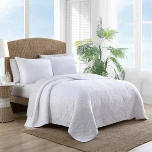 Tommy Bahama Quilt 92" x 96" Full/Quee Polyester Soft Cotton Solid Color White - Picture 1 of 7