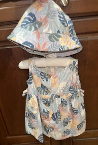 Baby Girl Little Co. by Lauren Conrad size 12 months Tropical  Dress & Hat - Picture 1 of 15