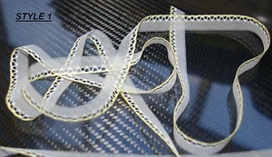 Cinta de corte de encaje bordada amarilla/blanca 10 M 12 mm de ancho - hecha en el Reino Unido - Imagen 1 de 2