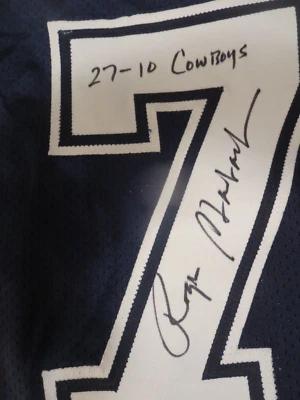 ROGER STAUBACH SIGNED JERSEY JSA COA. SPECIAL SUPER BOWL JERSEY WITH INSCRIPTION - Image 1 of 4