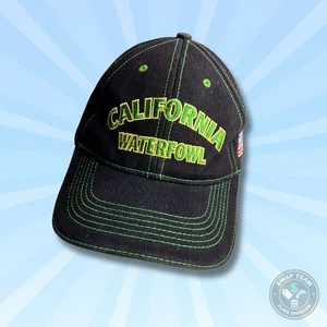 California Waterfowl Hat Black Duck Hunting Cap USA Flag Adjustable - Picture 1 of 5