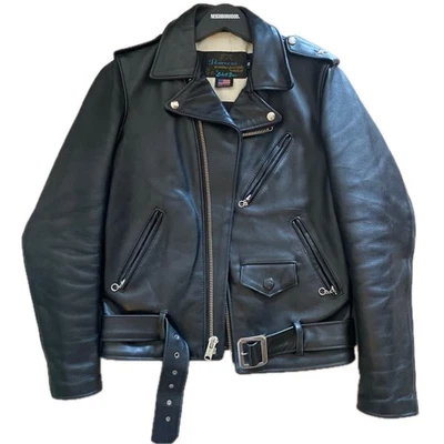 Used Schott × Neighborhood One Star Double Riders Jacket Size 36 Black - Image 1 of 4