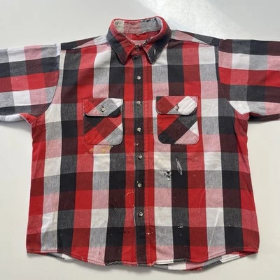 Camisa de franela Big Mac vintage para hombre L alta roja a cuadros al aire libre camping tareas de granero  Foto 1 de 4