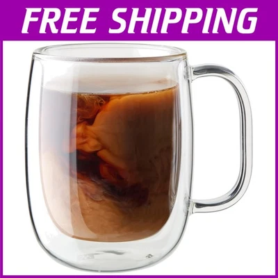 Clear Glass Coffee Mugs, 12oz - Set of 2 - Image 1 of 4