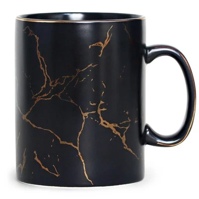 Taza de café negra extra grande de cerámica de 24 OZ con mango Latte alta caliente M Foto 1 de 4