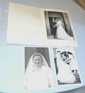 Vintage Lot of 3 Old Wedding Couple Brides White Dress Photograph - Collectible! - Picture 1 of 1
