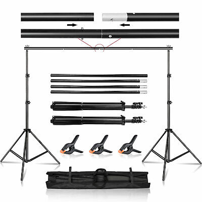10Ft Adjustable Photography Background Support Stand Photo Backdrop Crossbar Kit • 26.99£