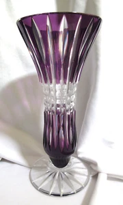 Caesar Kristall Bohemiae Denver große violette Trompetenvase signiert Kunst 24% Neu ohne Karton - Bild 1 von 16