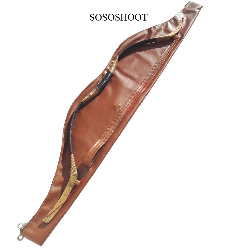 Traditional Long Bow Carry Bag - 60" Portable Universal Recurve Case Bag Leather - Image 1 of 4