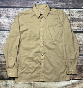 VTG Yves Saint Laurent Chemises Dress Shirt Men's 15 32/33 Tan Button Down - Picture 1 of 10