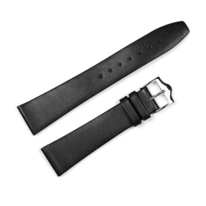 DeBeer Paris Watch band 20mm Black Smooth Leather Flat Long #33-20L Straps deal - Picture 1 of 5