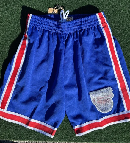 New $16o M Mitchell & Ness New Jersey Nets NBA 75th anniversary swingman shorts Cover