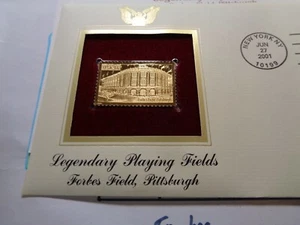 PITTSBURGH PIRATES FORBES PLAYING FIELD BASEBALL 1ST DAY USPS 22KT GOLD STAMP B - Picture 1 of 4