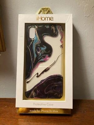 NUEVA Funda Protectora iHome Hecha para iPhone Xs Max ~ Imitación Mármol Remolino ~ 6.25" X 3" Foto 1 de 4
