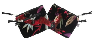 Earth Squared Fair Trade Velvet Floral Vintage Style Geldbörse Black - Bild 1 von 3