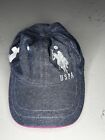 USPA "3" One Size Blue/White logo Chambray 5 Panel Embroidered Hat Adjustable