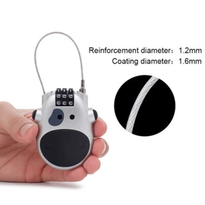 Cow Combination Travel Luggag Lock 3Digi Cable Code Lock Motorcycle Black Friday - Picture 1 of 5