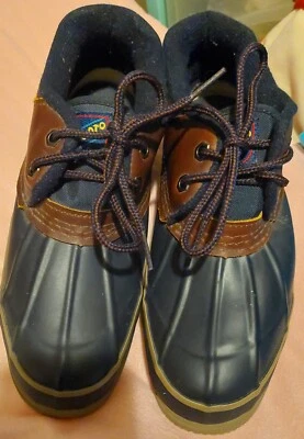 Sporto Shoes Blue & Brown Duck Rain Boots  7M Rubber Thermolite Women's - Image 1 of 4