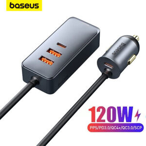 Baseus 120W Car Charger USB Type-C Fast Charging Power Adapter For GALAXY IPhone