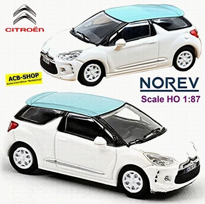 Citroën DS3 2010 Banquise Bianca E Blu Con Tetto Boticelli 1:87 Norev 155254 - Immagine 1 di 2