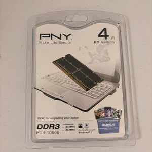 NEW PNY 4GB SO-DIMM 1333 MHz PC3-10666 DDR3 Laptop Memory (MN4096SD3-1333) - Picture 1 of 6