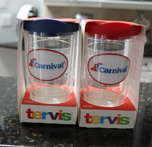 Taza de viaje vaso Carnival Cruise Ship VIFP TERVIS 16 OZ. JUEGO DE 2 NUEVOS - Imagen 1 de 2