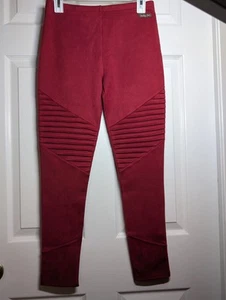 Matilda Jane Leggings Size 16 Burgundy Heart to Heart Isabella Suede Moto - Picture 1 of 7