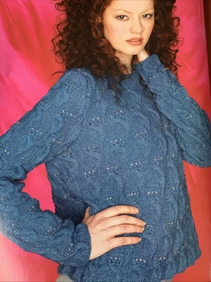 Knitting Pattern  1439  Ladies Textured Sweater In Rowan Denim DK Yarn - Image 1 of 4