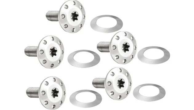 Arlen Ness Floating Brake Rotor Bolts Front Silver 5-Pack #300-906 - Image 1 of 1