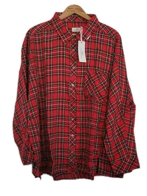 Blusa Vineyard Vines vermelha tartan xadrez botão tamanho 20 Natal nova com etiquetas - Imagem 1 de 4