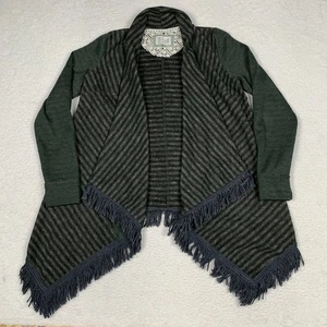 Anthropologie Saturday Sunday Elise Blanket Open Front Cardigan Womens M Green - Picture 1 of 10