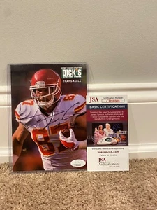 Travis Kelce Signed Kansas City Chiefs Football Promo Photo JSA COA - Picture 1 of 1