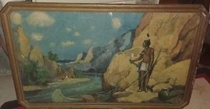 Indian Rendezvous 1928 Borin Manufacturing Company Chicago lithograph original - Picture 1 of 3
