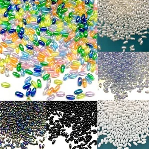 500 pcs Small Rice Pearl 6mmx3mm Acrylic Beads for Jewellery and Sewing Craft - Picture 1 of 23