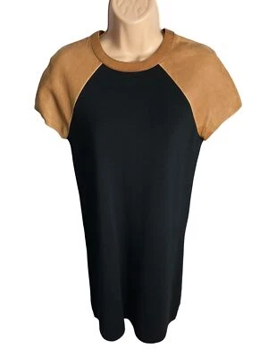 VESTIDO NEGRO RALPH LAUREN CUERO 97% SEDA TALLA MEDIANA M FUNDA INTELIGENTE TURNO DE TRABAJO Foto 1 de 4