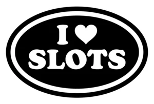 I Love Slots Vinyl Decal, Bumper Sticker, Oval, Euro, Casino, Windows, Outdoors - Picture 1 of 5