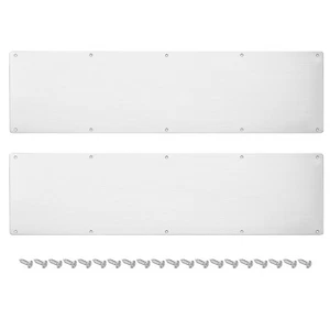 2pcs Door Kick Plate 8 x 30 Inches Aluminum Kick Plate Door Plate Silver - Picture 1 of 6