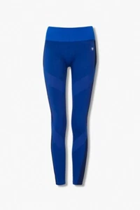 Forever21 Active Seamless Chevron-Panel Blue and Black Leggings - Picture 1 of 6