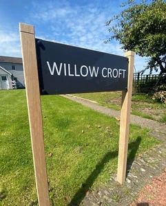 Modern Dark Grey Acrylic Address Plaque House Number Sign Personalised Post Sign - Picture 1 of 2