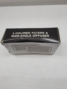 Vintage Wide Angle Diffuser & 3 Colored Filters Red Green Blue for Camera Flash - Picture 1 of 4