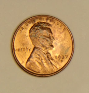 1937-D LINCOLN CENT- GEM BU RED (UPGRADE THAT SPOT IN YOUR SET) PRICED TO SELL* - Picture 1 of 6