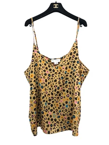 Never Fully Dressed UK Size XXL Beige Animal Print Satin Camisole Top BNWTs - Picture 1 of 7