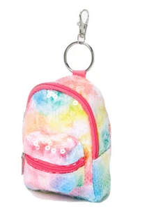 Claires Pailletten Batik Mini Rucksack Schlüsselanhänger neu mit Etikett - Bild 1 von 2