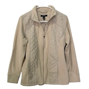 Style & Co Womens Medium Jacket, Full Zip Quilted Coat Pockets Beige Tan - Picture 1 of 10